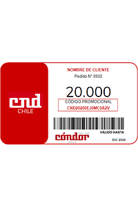 Gift Card DIGITAL Condor Chile (ver detalle junto a descripcion)