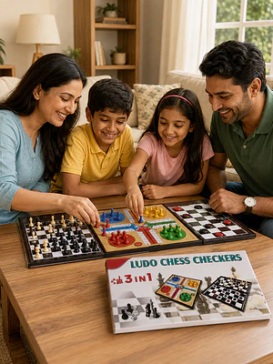 3 en 1: Ludo, Ajedrez y Damas