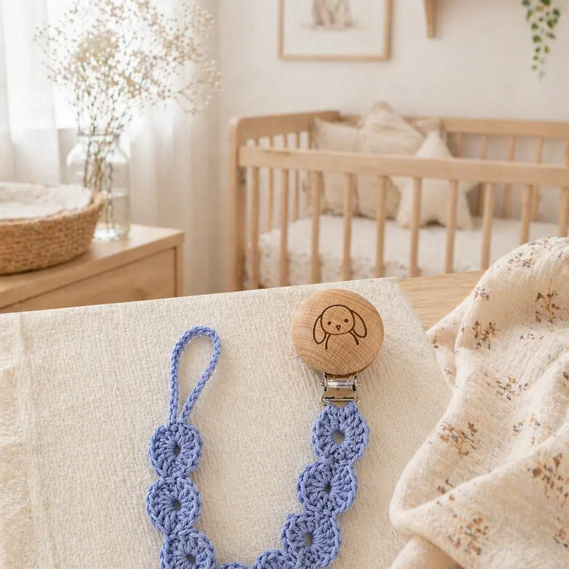 Portachupetes Tejido Celeste 1