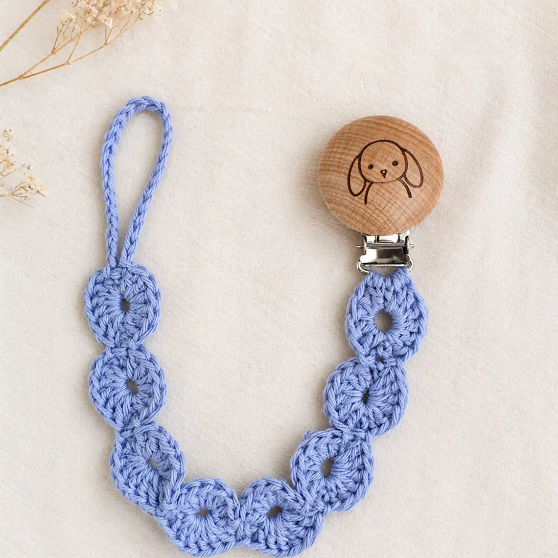 Portachupetes Tejido Celeste 3