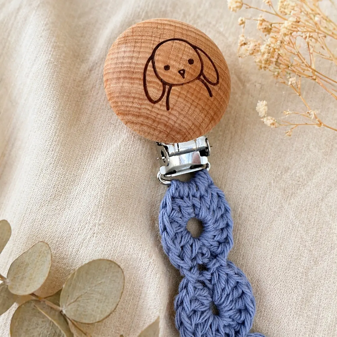 Portachupetes Tejido Celeste 4