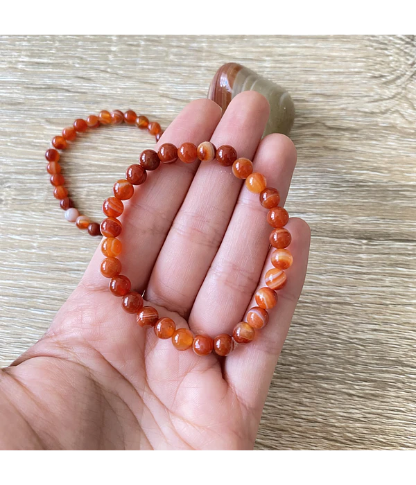 Pulsera ágata cornalina 6mm