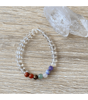 Pulsera cuarzo cristal 7 chakras