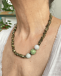 Collar perlas, jade y turquesa 