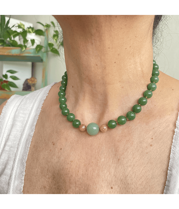 Collar aventurina y piedra luna