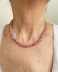 Collar ópalo rosa y cuarzo rosa 