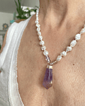 Collar perlas y ametrina