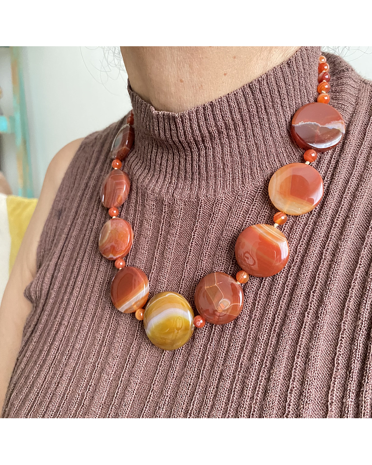 Collar ágata cornalina 