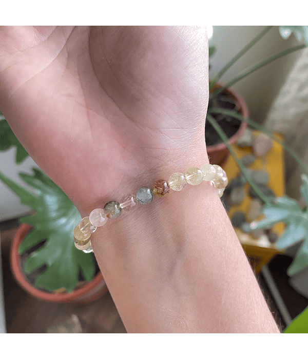 Pulsera cuarzo rutilado 6mm
