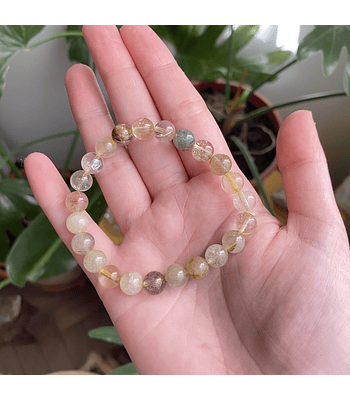 Pulsera cuarzo rutilado 8mm