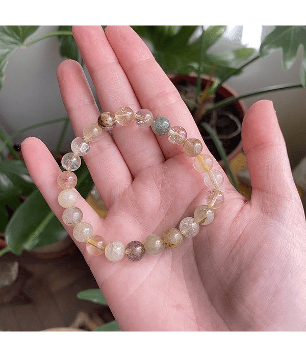 Pulsera cuarzo rutilado 8mm