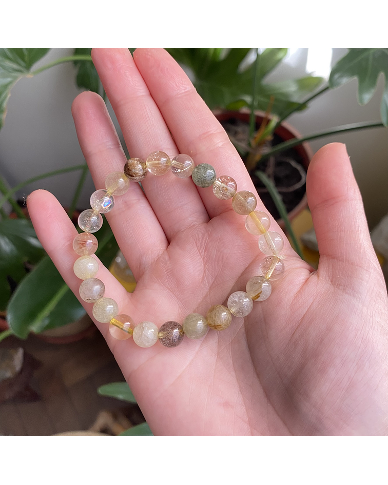 Pulsera cuarzo rutilado 8mm