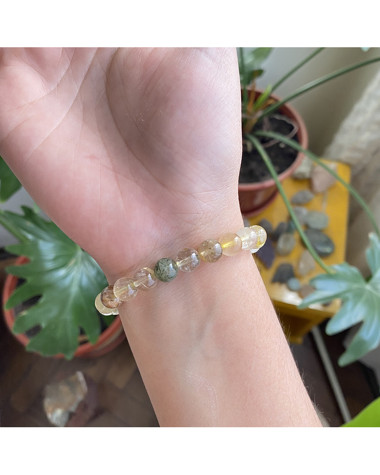 Pulsera cuarzo rutilado 8mm