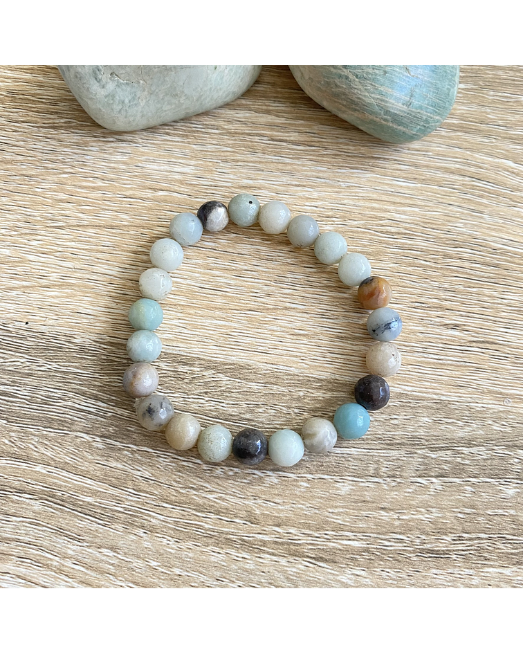 Pulsera amazonita 8mm facetada
