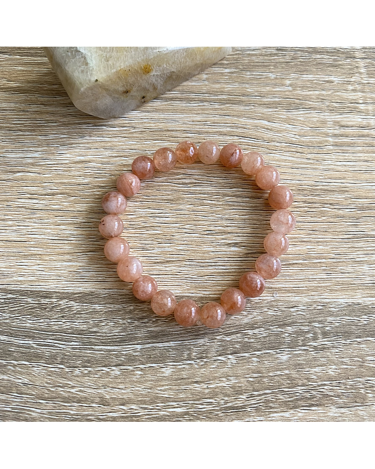 Pulsera piedra luna durazno 8mm