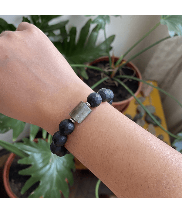 Pulsera turmalina negra 10mm