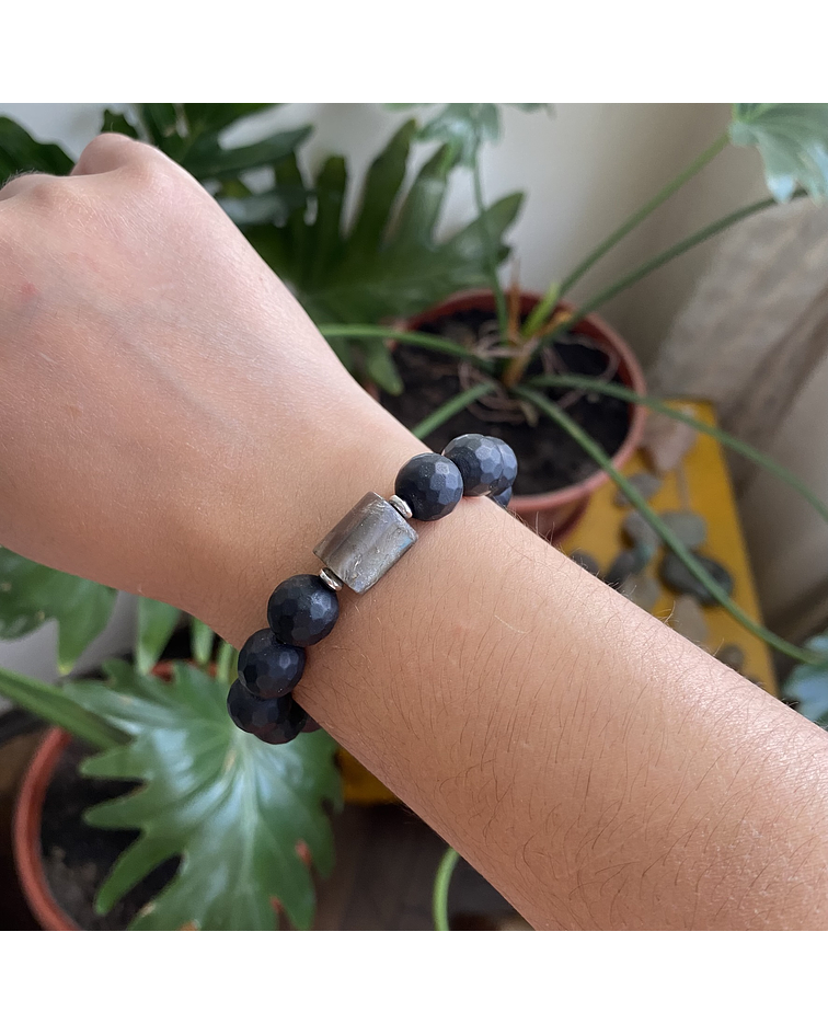 Pulsera turmalina negra 10mm