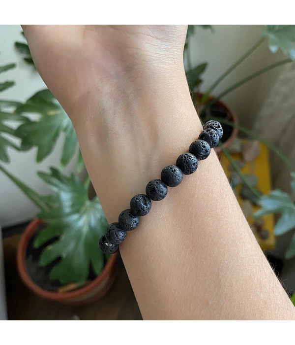 Pulsera piedra volcánica hombre 8mm