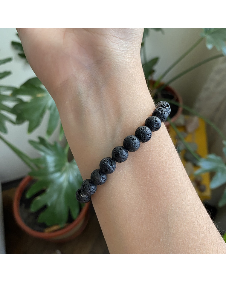 Pulsera piedra volcánica hombre 8mm