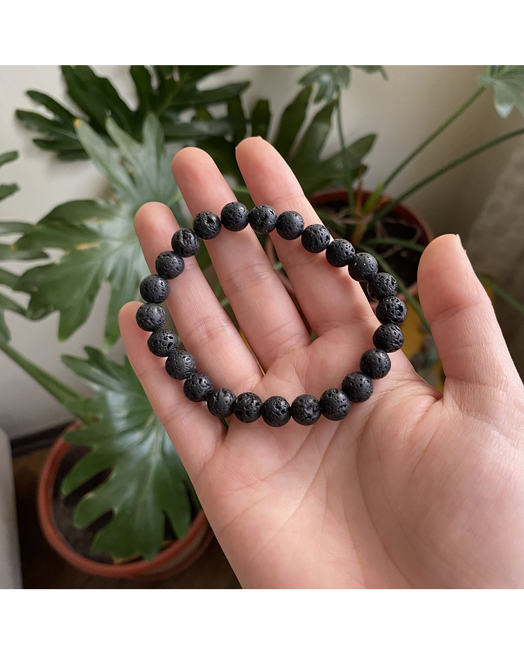 Pulsera piedra volcánica hombre 8mm