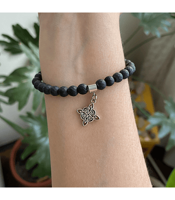 Pulsera turmalina nudo de bruja 6mm