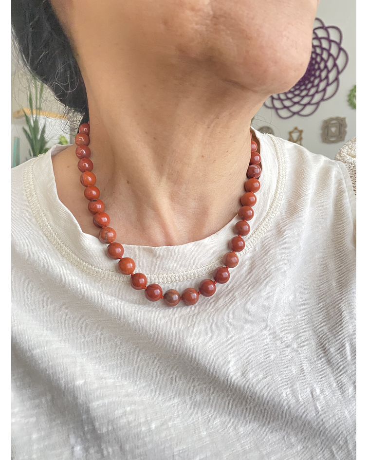 Collar jaspe rojo 10mm