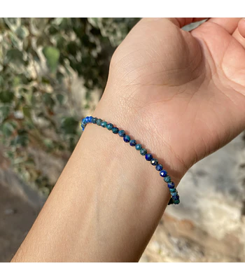Pulsera azurita facetada 3mm