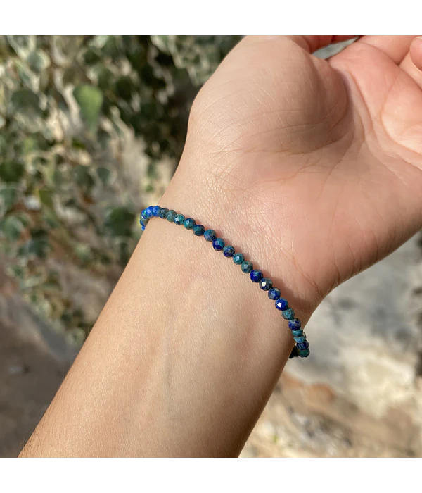 Pulsera azurita facetada 3mm