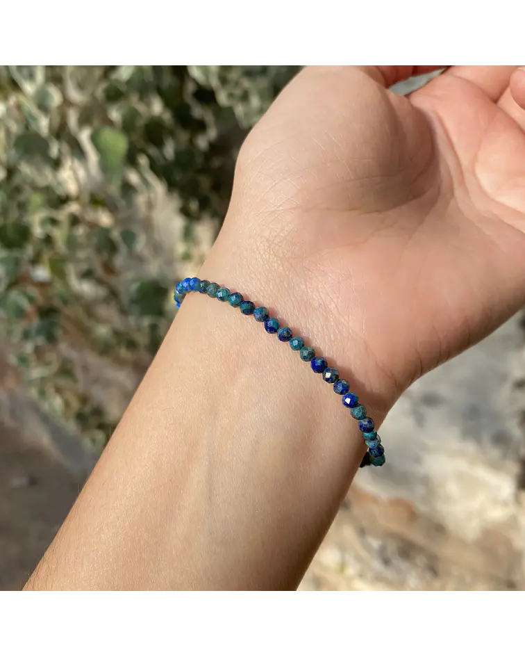 Pulsera azurita facetada 3mm