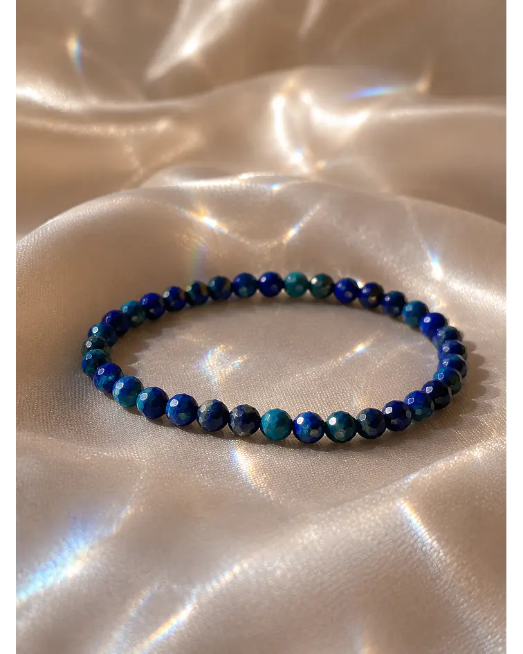 Pulsera azurita facetada 3mm