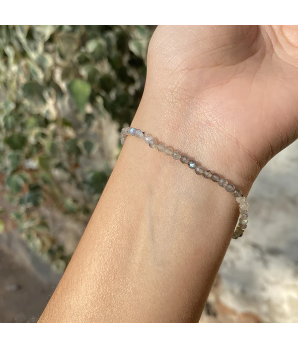 Pulsera labradorita facetada 3mm