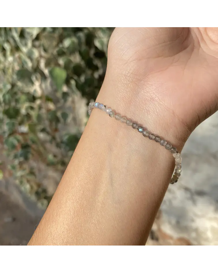 Pulsera labradorita facetada 3mm