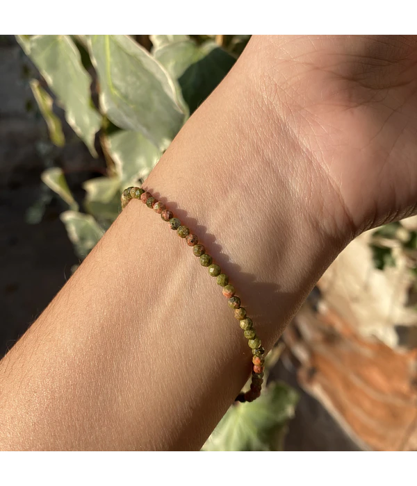 Pulsera unakita facetada 3mm