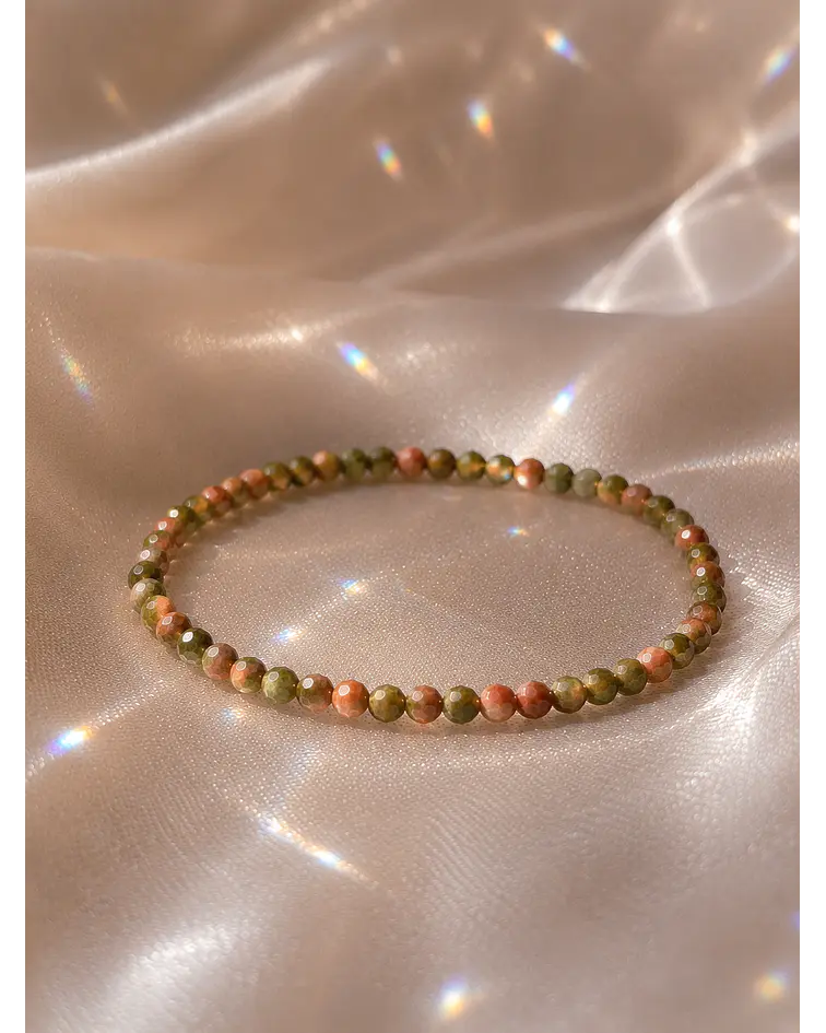 Pulsera unakita facetada 3mm