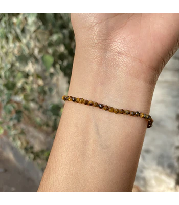 Pulsera ojo de tigre facetada 3mm