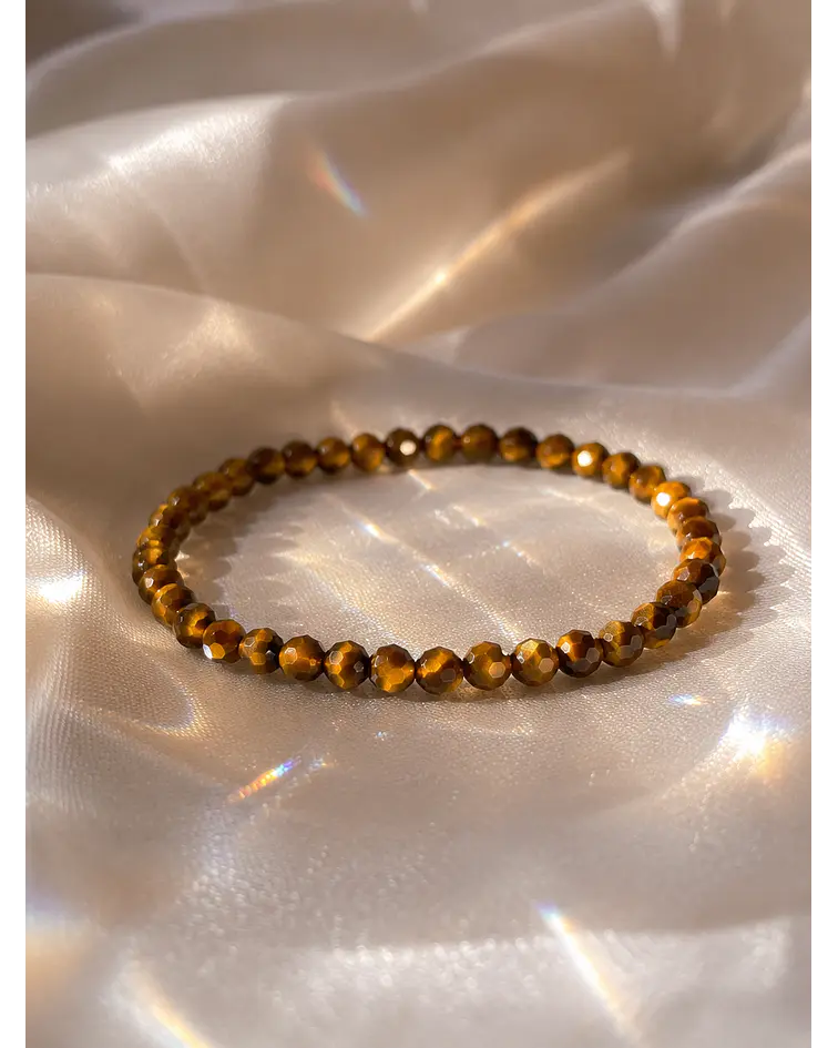Pulsera ojo de tigre facetada 3mm