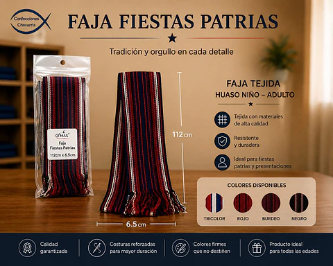 Faja de huaso 6,5 x 112 CM. 