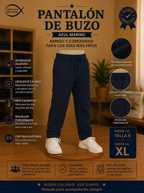 Pantalón Azul Buzo 