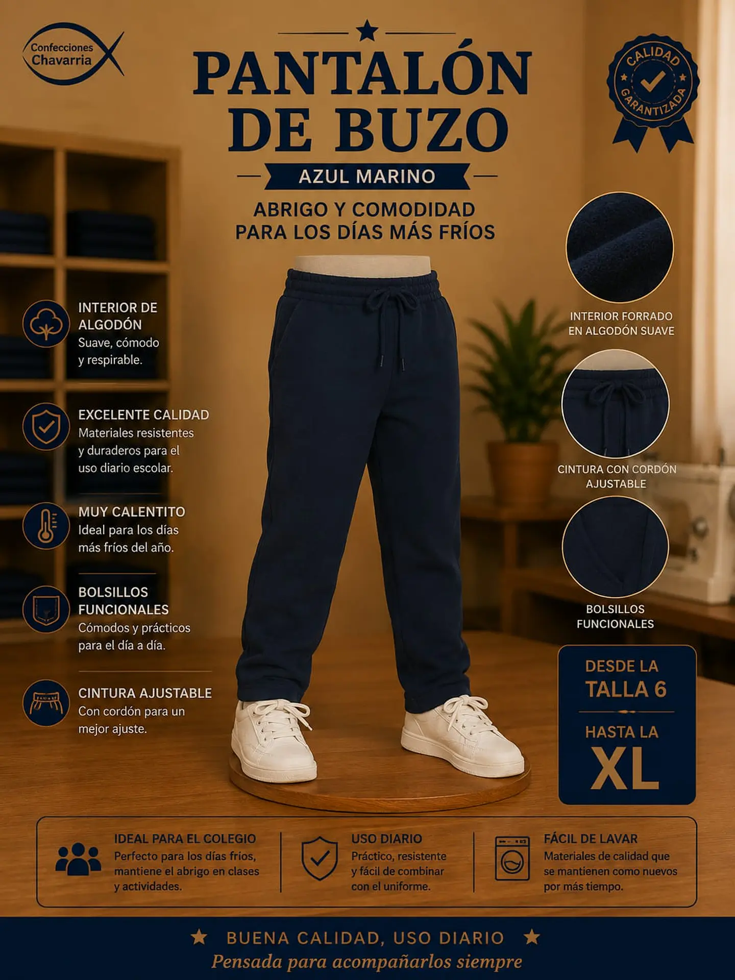 Pantalón Azul Buzo  1