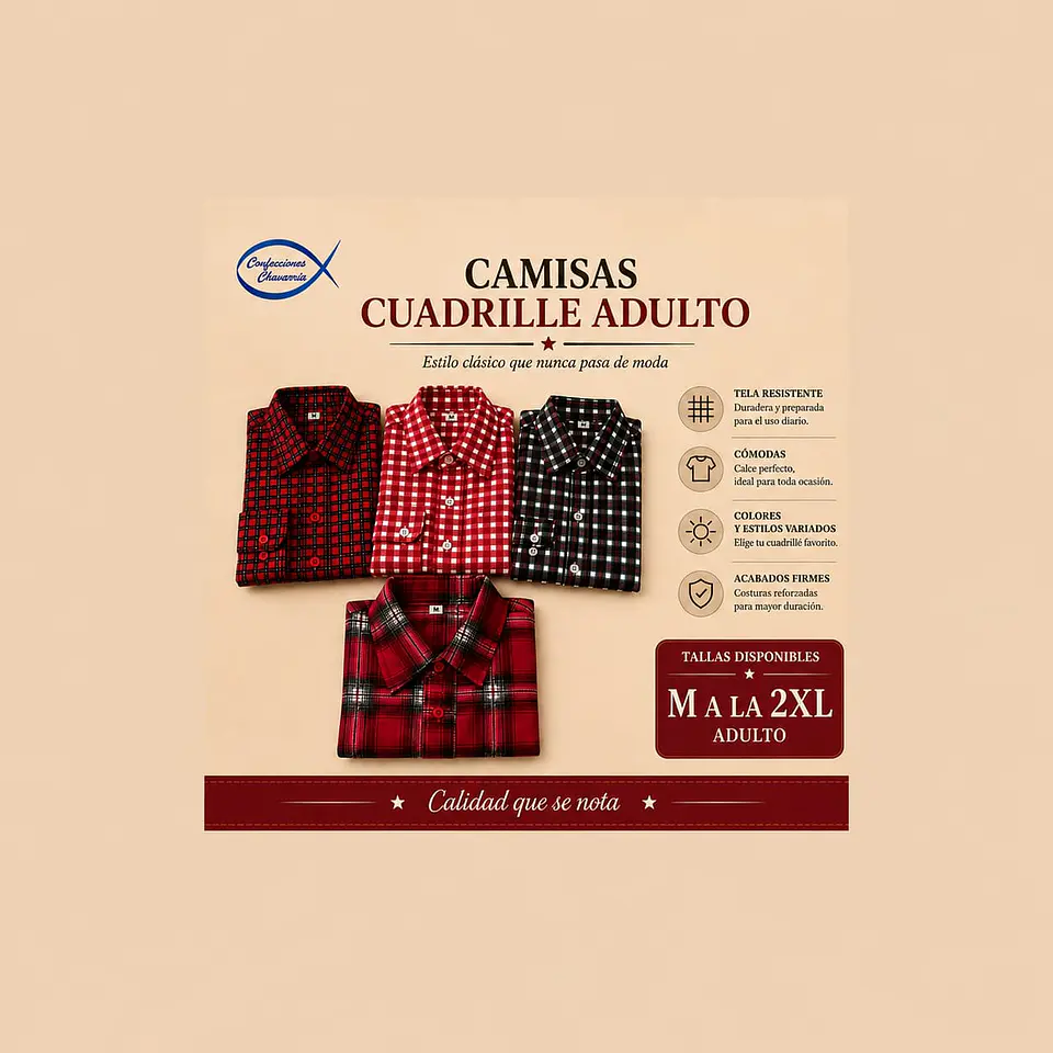 Camisas Cuadrille Adulto  1