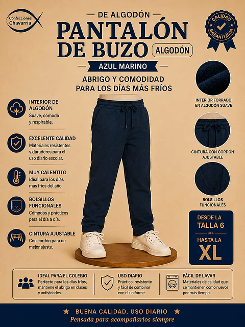 Pantalón Azul Buzo 