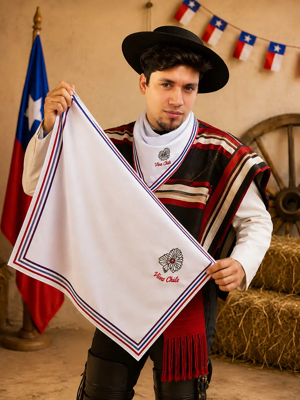 Pañuelo huaso de hombre normal y tricolor 3