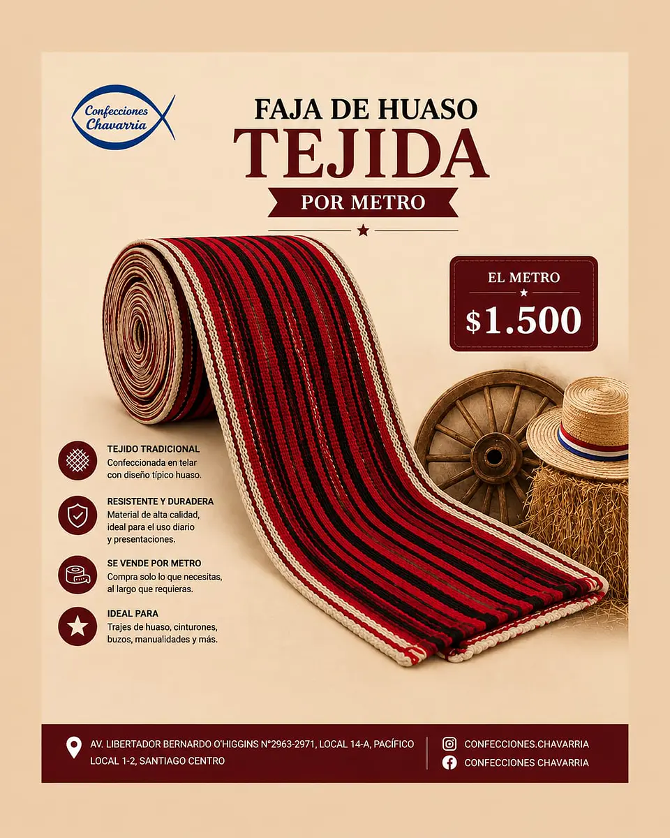 Faja de huaso tejida, a metro 1