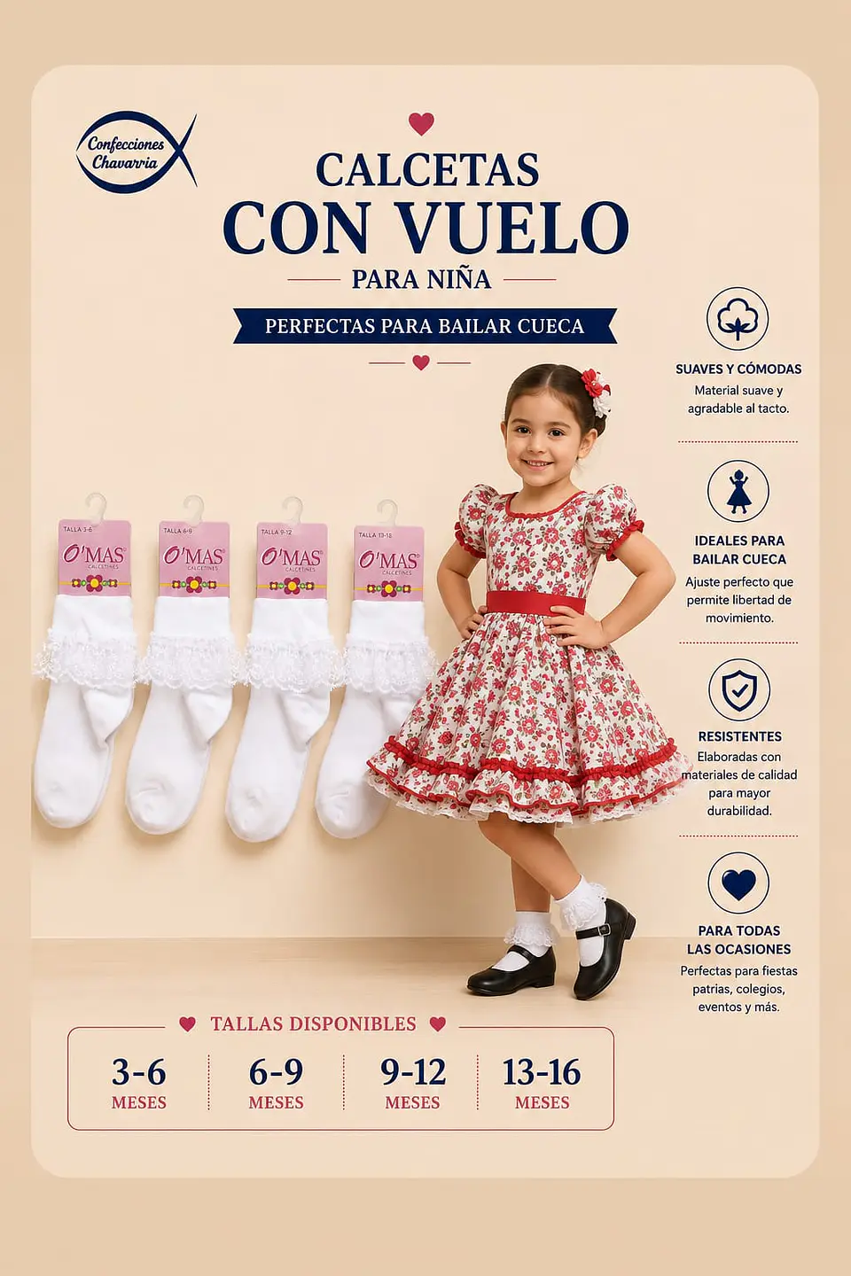 Calcetas Blancas Con Vuelo 1