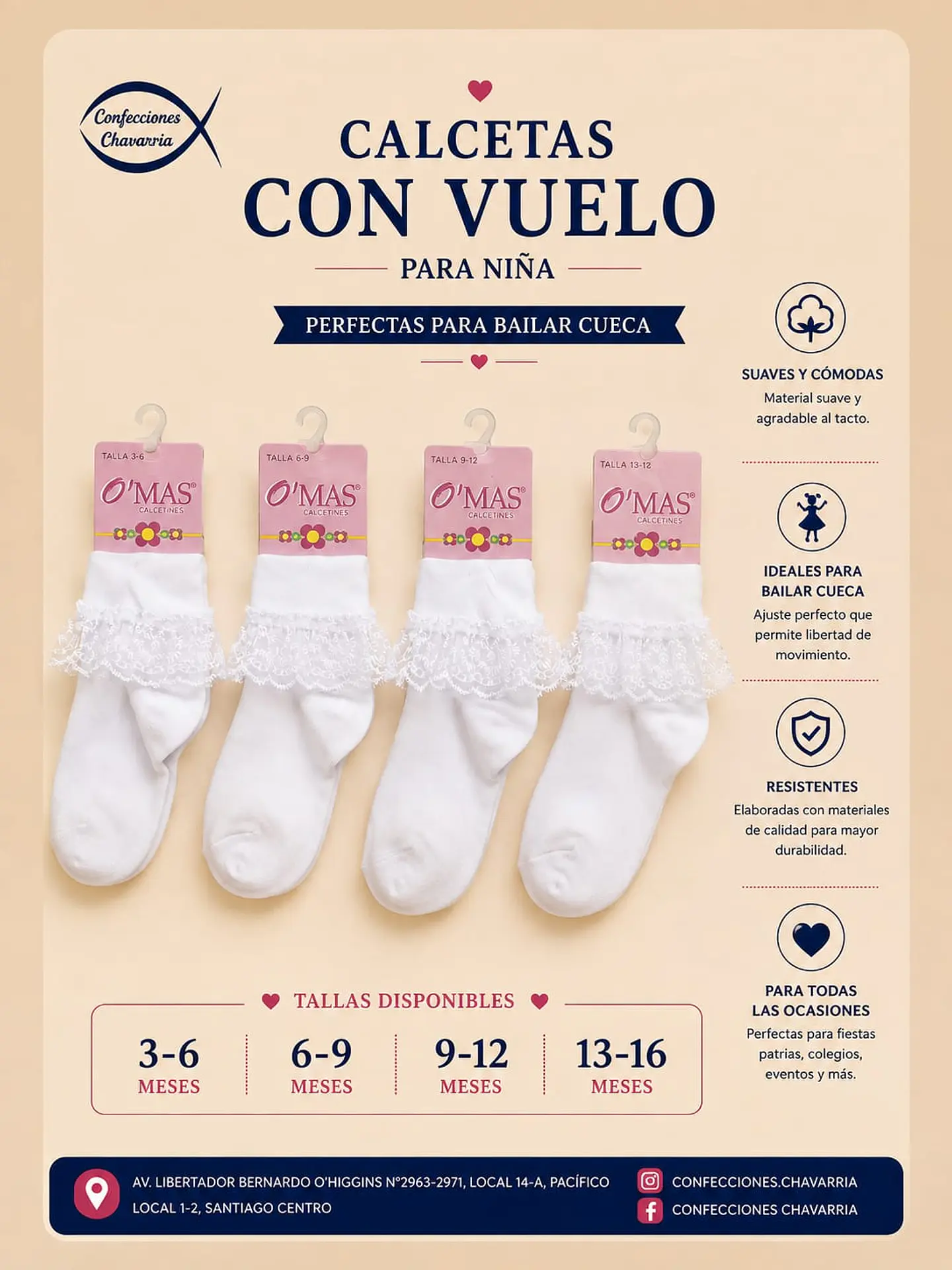 Calcetas Blancas Con Vuelo 2