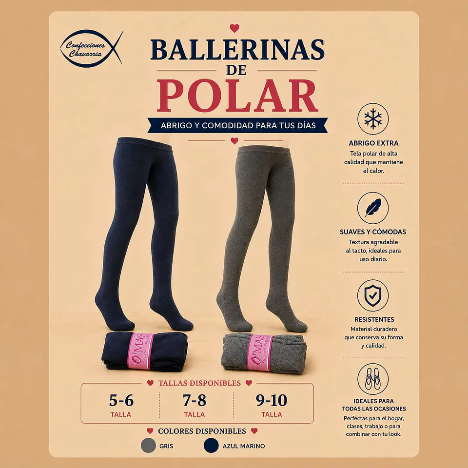 Ballerinas De Polar Azul y Gris 1