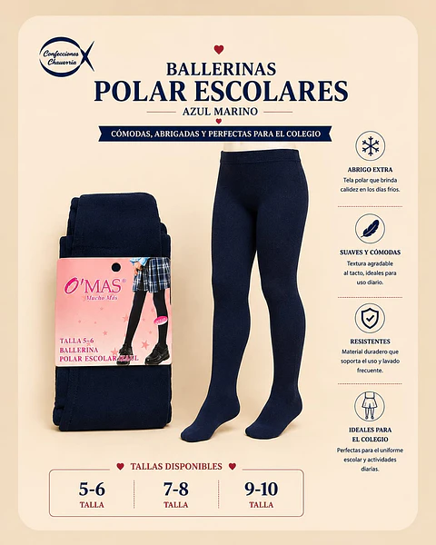 Ballerinas polar azules escolares
