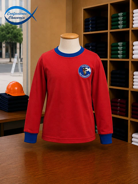 Polera Dep. roja M/L COLEGIO SAN SEBASTIAN