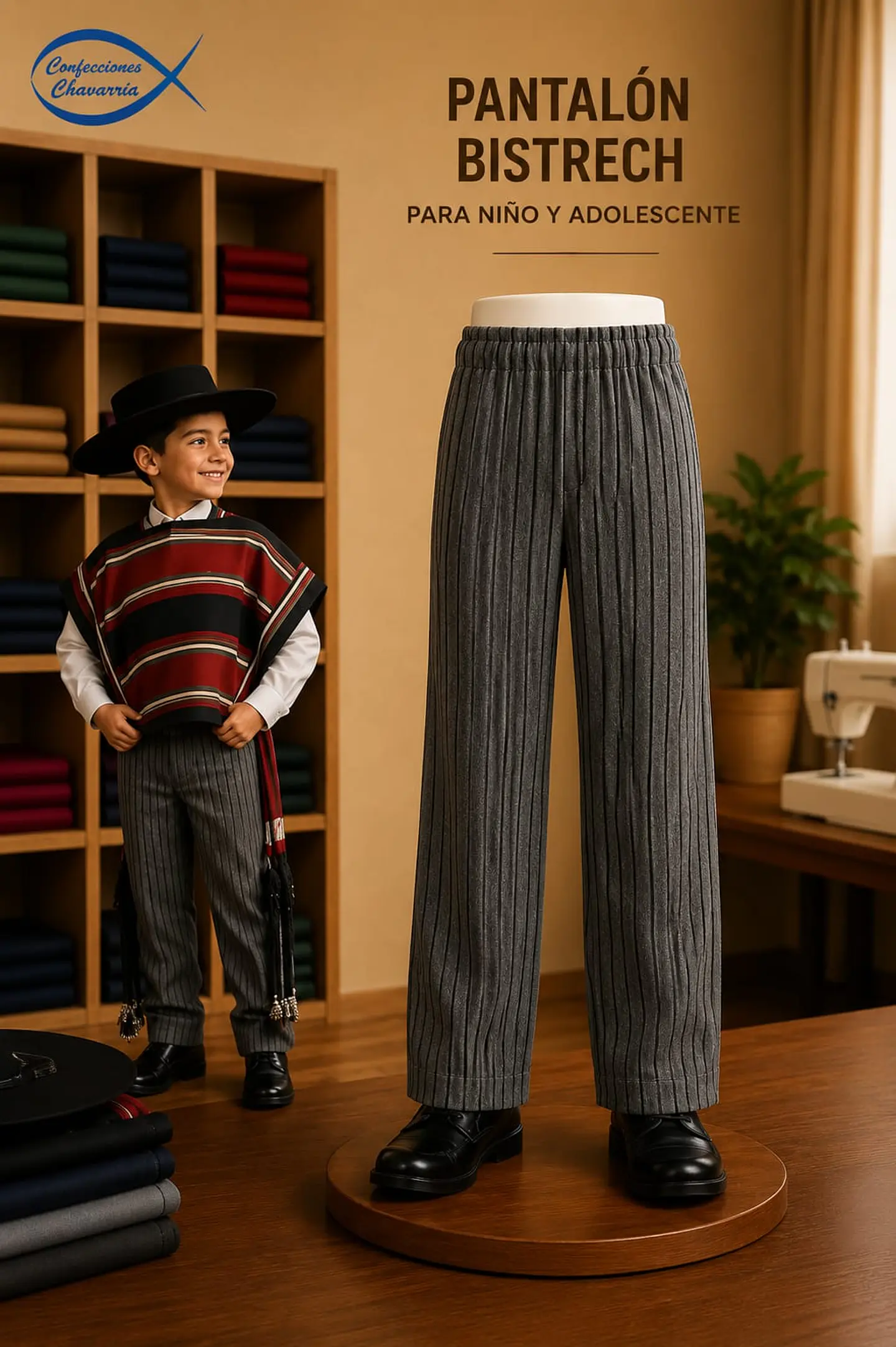 Pantalon Gris Rayas Fiestas Patrias 1