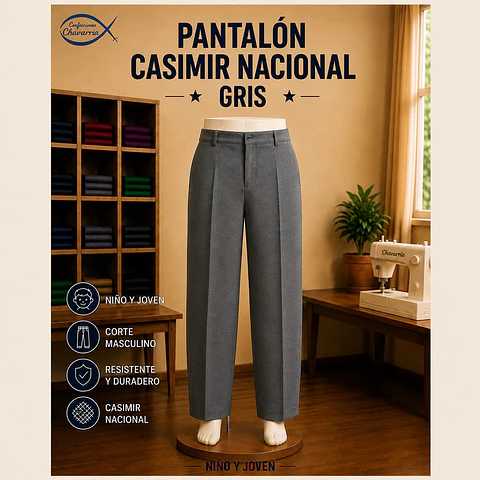 Pantalón Escolar Casimir Nacional Gris